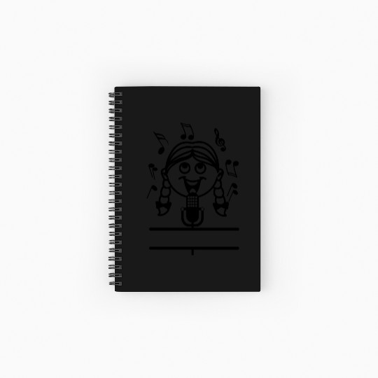 Girl singing microphone Spiral Notebooks   Ruled Line