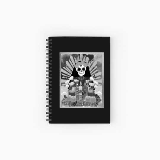 Butterfly Black and White Santa Muerte Spiral Notebooks   Ruled Line
