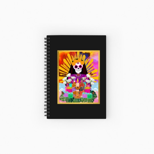 Rainbow Butterfly Santa Muerte Spiral Notebooks   Ruled Line
