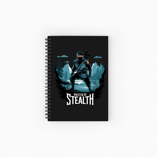 Cool Ninja Art for Action Lovers Spiral Notebooks   Ruled Line