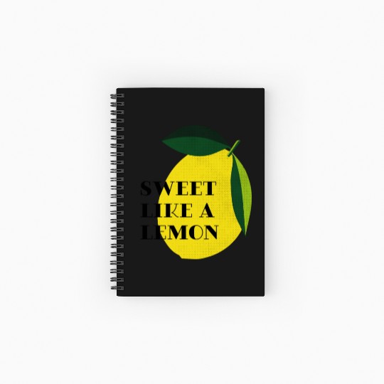 Sweet like a lemon Fruit Citrus Yellow Summer Spiral Notebooks   Ruled Line