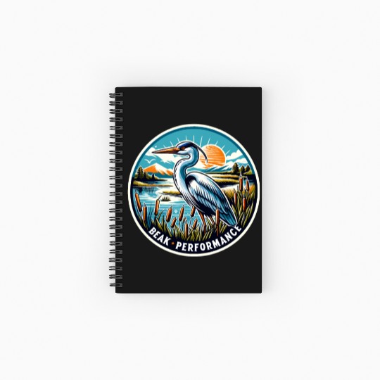 Great Blue Heron Beak Performance Retro Spiral Notebooks   Ruled Line