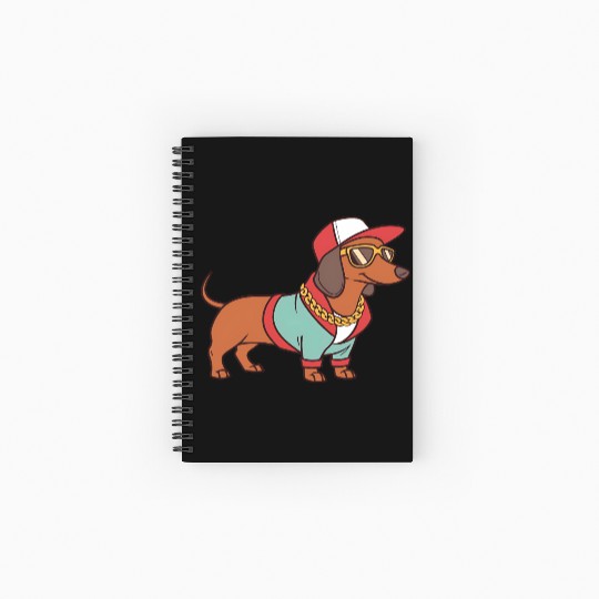Hip Hop Dachshund Music Dachshund Song Singing Spiral Notebooks   Ruled Line