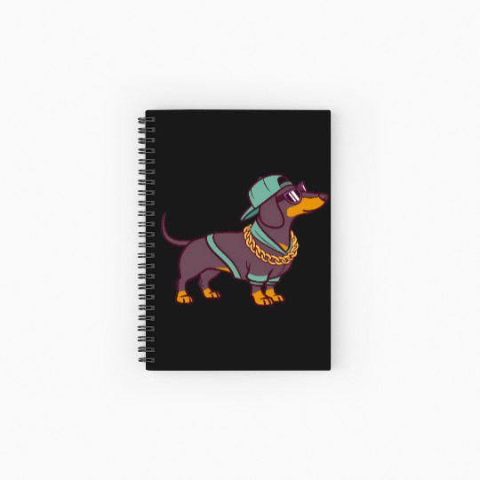 Hip Hop Dachshund Music Singing Dachshund Song Spiral Notebooks   Ruled Line