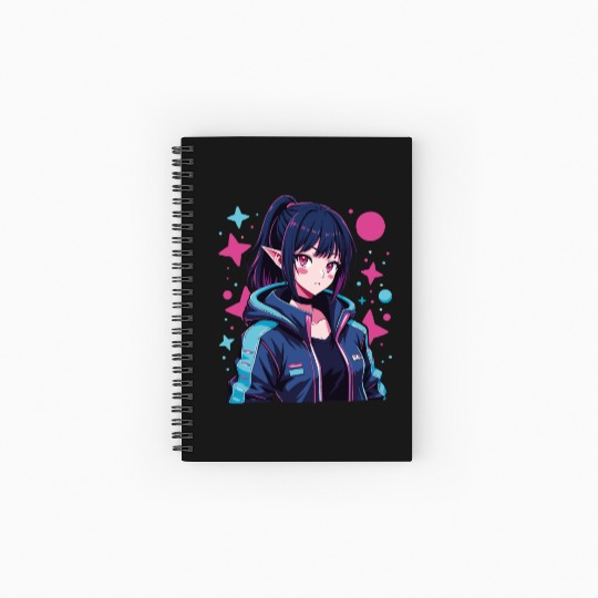 Manga Techwear Harajuku Anime Cyberpunk Spiral Notebooks   Ruled Line