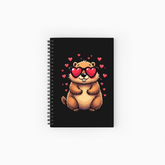 Groundhog Valentines day Animal Lovers Spiral Notebooks   Ruled Line
