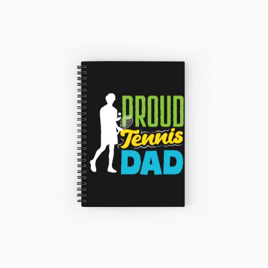 Proud Tennis Dad Graphic Silhouette Spiral Notebooks   Ruled Line