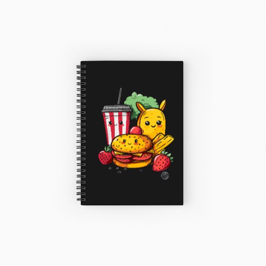 Cute Fast Food – Adorable Snack Time Spiral Notebooks   Ruled Line