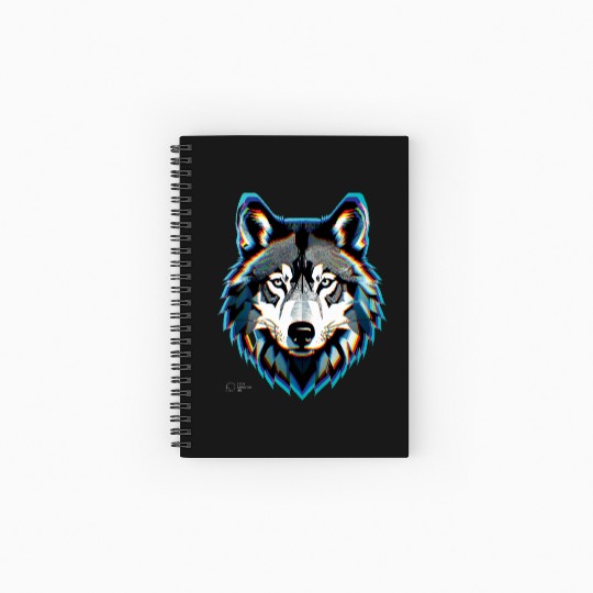 Wolf head 6 Spiral Notebooks   Ruled Line