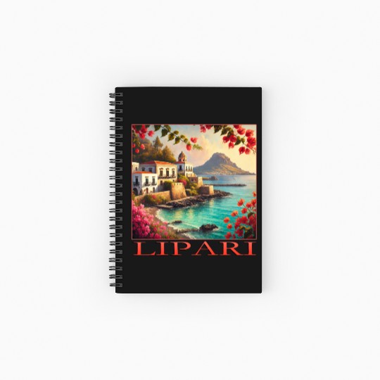 Lipari Volcano Mediterranean Terracotta Vacation Spiral Notebooks   Ruled Line