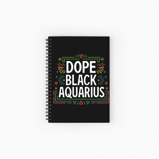 DOPE BLACK AQUARIUS Spiral Notebooks   Ruled Line