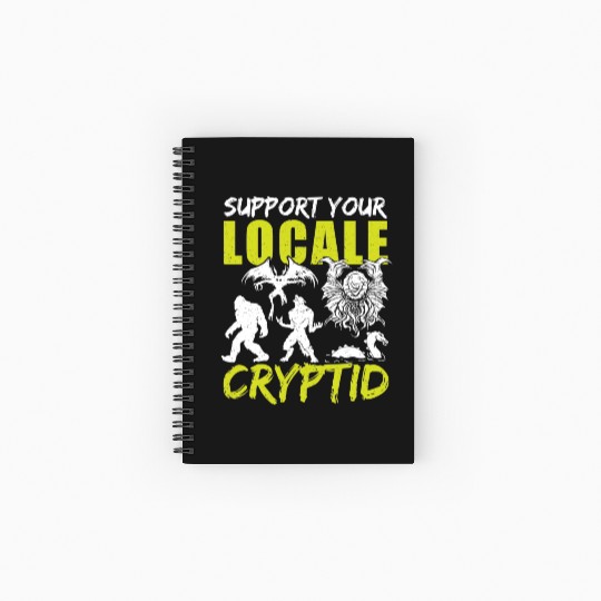 UFO Fantasy Cryptid Support Your Locale Cryptid Spiral Notebooks   Ruled Line