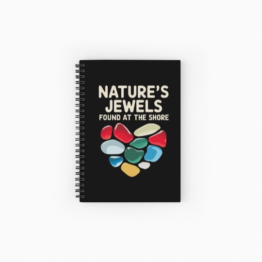 Sea Glass Hunters Collecting Ocean Treasures Spiral Notebooks   Ruled Line