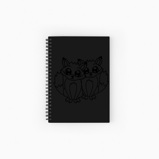 2 Foxes Friends Red Fox Two Wild Animals Team Crew Spiral Notebooks   Ruled Line