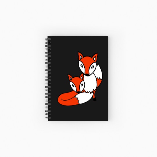 2 Foxes Friends Red Fox Two Wild Animals Team Crew Spiral Notebooks   Ruled Line