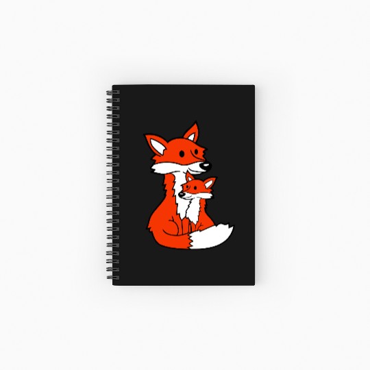 2 Foxes Mother Red Fox Small Child Father Mother Spiral Notebooks   Ruled Line