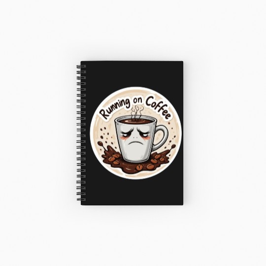 Running on Coffee & Sarcasm – Caffeine Lover Spiral Notebooks   Ruled Line