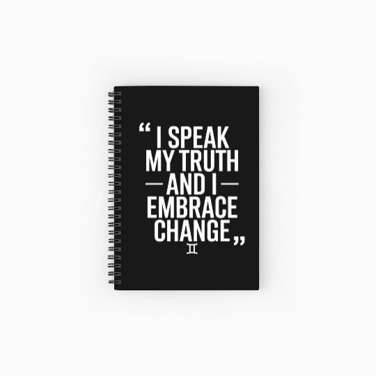 Gemini Zodiac: I Speak My Truth And I Embrace Spiral Notebooks   Ruled Line