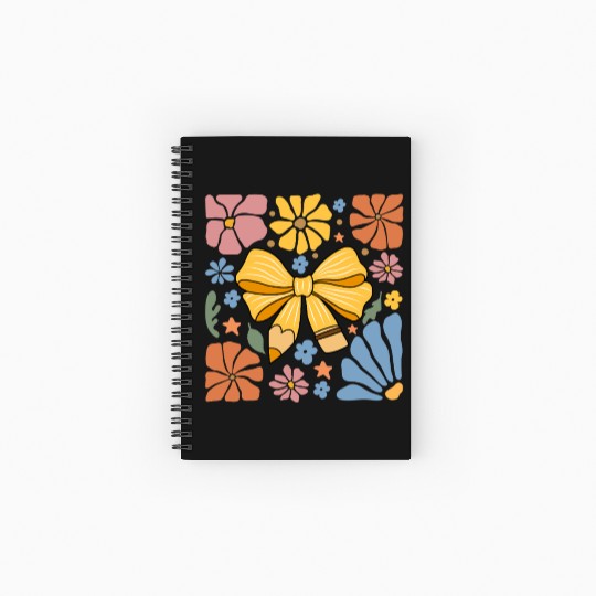 100 Days Of School Coquette Bow Flower For Girls Spiral Notebooks   Ruled Line