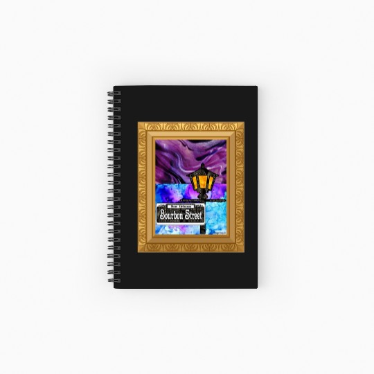 Purple Framed Bourbon Street Lamp Post Spiral Notebooks   Ruled Line