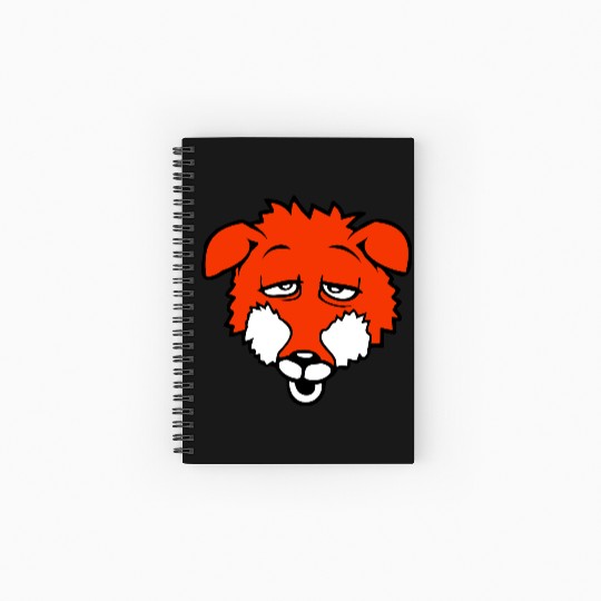 Fox Tired Eyes Exhausted Sleepy Sweet Funny Cool Spiral Notebooks   Ruled Line
