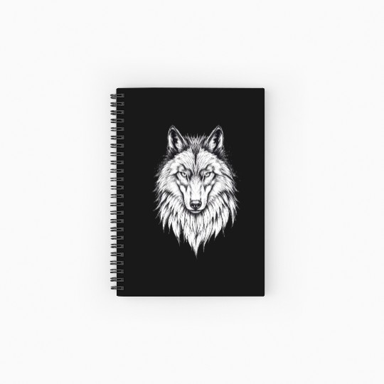Wolf Face: Majestic and Wild Spiral Notebooks   Ruled Line