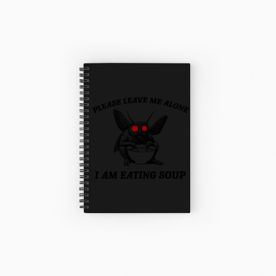 Retro Mothman Eating Soup Cryptid 90s Spiral Notebooks   Ruled Line