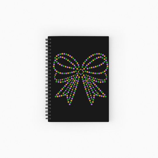 beads Coquette Bow Mardi Gras Festival Fleur Spiral Notebooks   Ruled Line