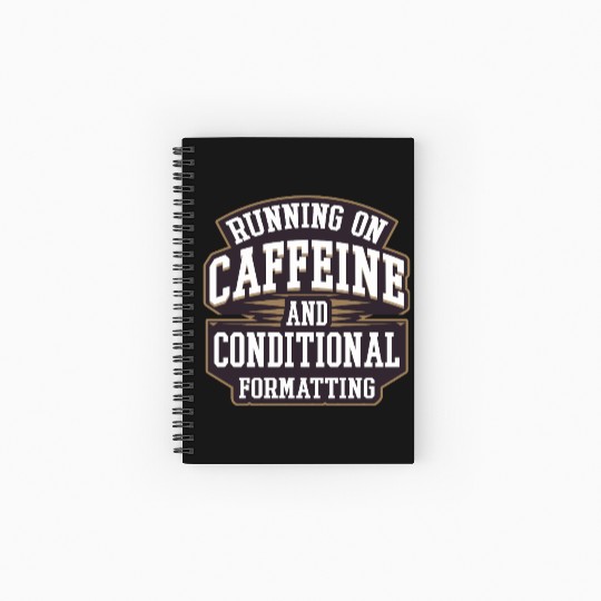 Running on Caffeine for IT Tech and Data Analyst Spiral Notebooks   Ruled Line