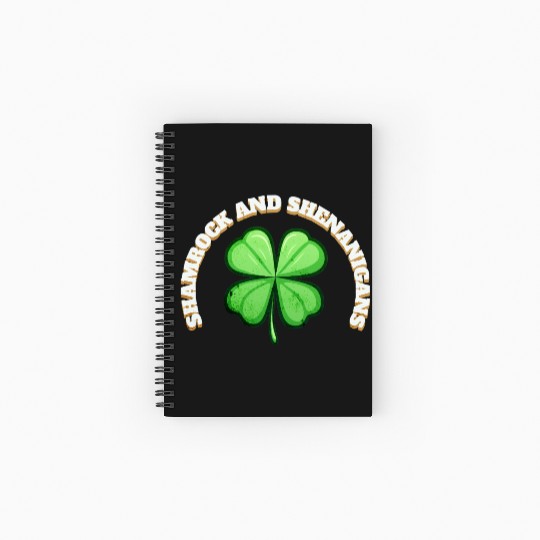 Shamrock and Sheninanigans 4-Leaf Clover Graphic Spiral Notebooks   Ruled Line
