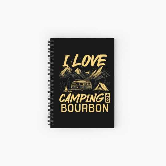 I Love Camping And Bourbon Spiral Notebooks   Ruled Line