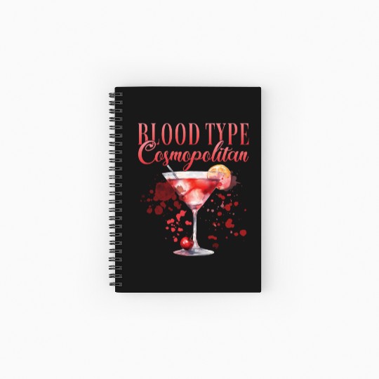 Cocktail Bartender Blood Type Cosmopolitan Spiral Notebooks   Ruled Line