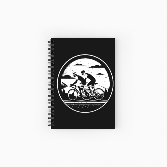 Cycling Illustration Spiral Notebooks   Ruled Line