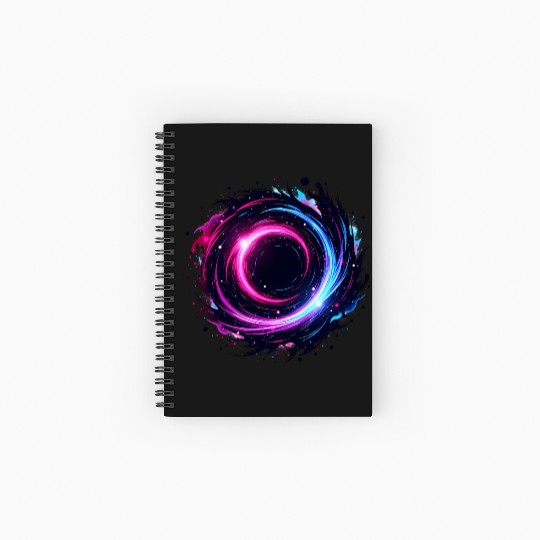 Cosmic Vortex Swirl – Neon Galaxy Energy Spiral Notebooks   Ruled Line