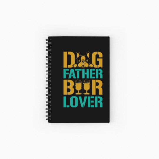 Dog Father Beer Lover Spiral Notebooks   Ruled Line