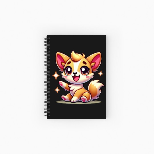 Charming Fox Cub Cartoon Design Spiral Notebooks   Ruled Line
