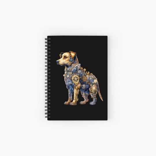 Steampunk Fantasy Labrador Puppy Dog Spiral Notebooks   Ruled Line