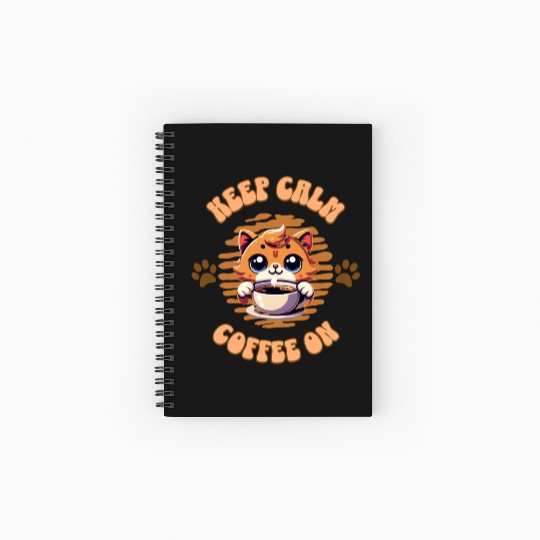 Keep calm Coffee on Cat Spiral Notebooks   Ruled Line