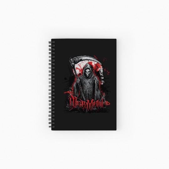 Heavy Metal Reaper with Scythe Graphic Spiral Notebooks   Ruled Line