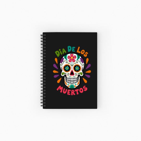 Mexico Día de los Muertos Skull Spiral Notebooks   Ruled Line