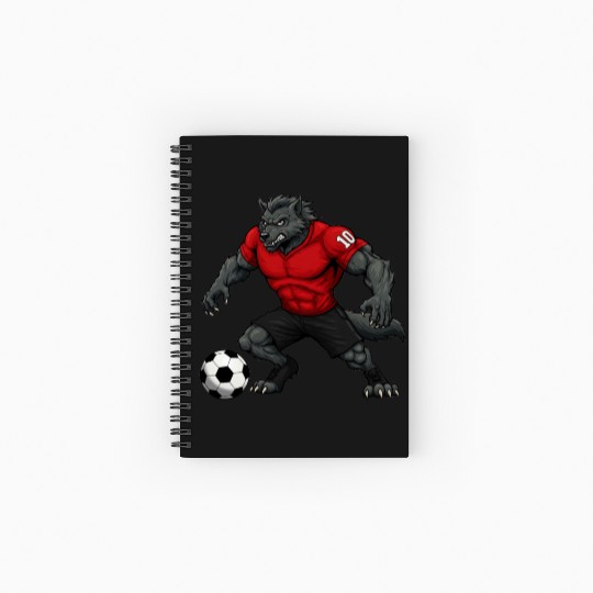 Wolf footballer Spiral Notebooks   Ruled Line