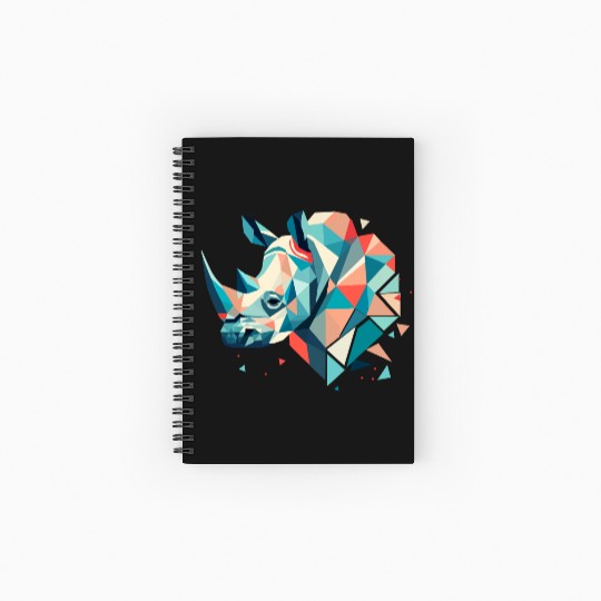 Abstract Rhinoceros - Geometric Strength Spiral Notebooks   Ruled Line