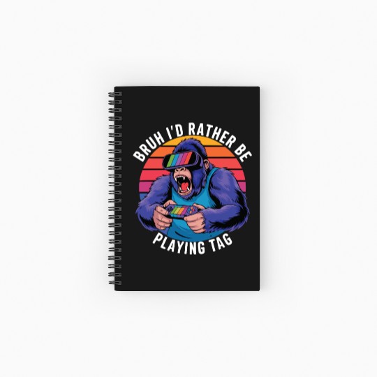 Retro Gamer Ape Spiral Notebooks   Ruled Line
