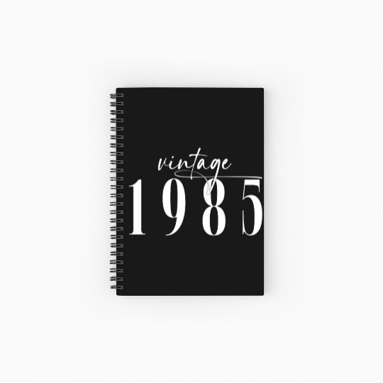 Vintage 1985 Elegant Minimalist Birthday Spiral Notebooks   Ruled Line