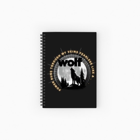 Fearless Wolf Full Moon Spiral Notebooks   Ruled Line