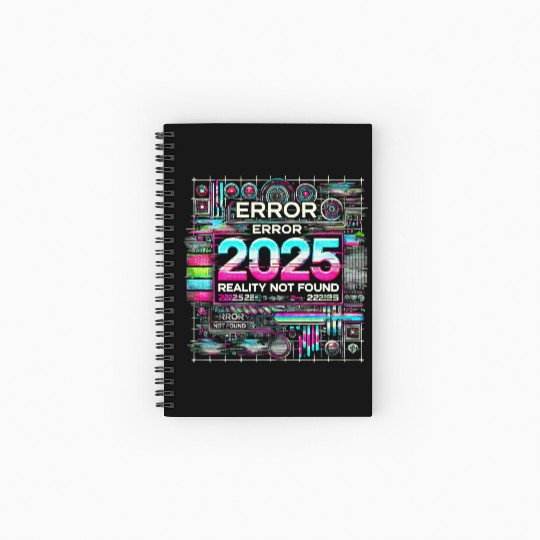 Futuristic Glitch Aesthetic Cyberpunk Design Spiral Notebooks   Ruled Line