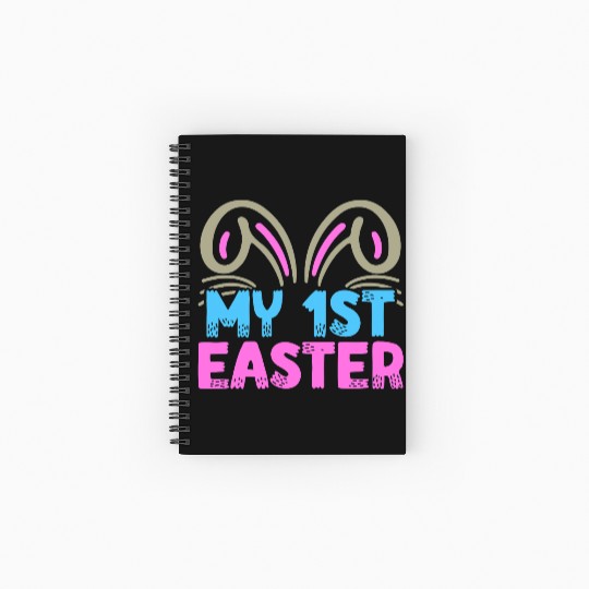 My First Easter Cute Bunny Ears Design Spiral Notebooks   Ruled Line