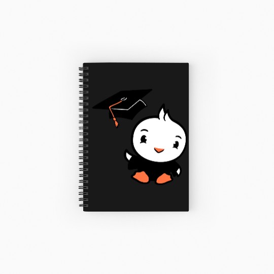 Bird School College Graduation Hat Education Cute Spiral Notebooks   Ruled Line