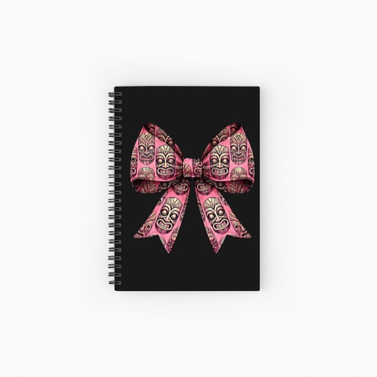 Coquette Bow Tiki Luau Hawaiian Hawaii Tiki Mask Spiral Notebooks   Ruled Line