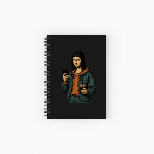 the mona lisa dressed in 2025 street fashion Spiral Notebooks   Ruled Line